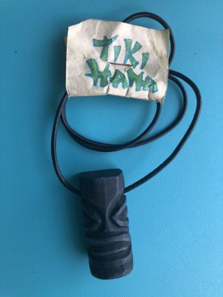 One Of A Kind,  Hand Carved Wooden Tiki Necklace,  Carved By “tiki Hanna”