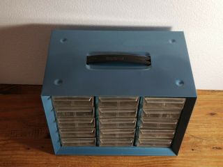 VTG Akro - Mils Blue Metal 15 Drawer Small Parts Organizer Storage Bin Cabinet 3