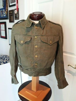 British Army Denim Battle Dress Jacket Wwii To 1960s Issue