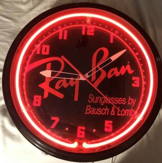 Vintage Ray Ban Sunglasses By Bausch And Lomb Neon Clock