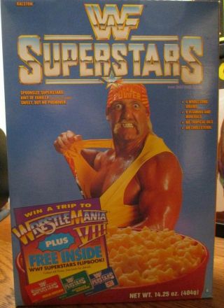 Rare 1991 Wwf Superstars Hulk Hogan Nos Cereal Box Htf