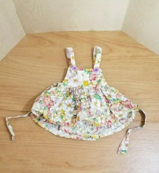 Build A Bear Pinafore Spring Flowers Vintage Dress Htf Impossible To Find,  Rare