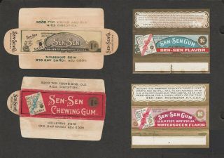 Advertising Chewing Gum Wrapper - - - 4 Wrappers Sen Sen From 1896 - 1915 Period