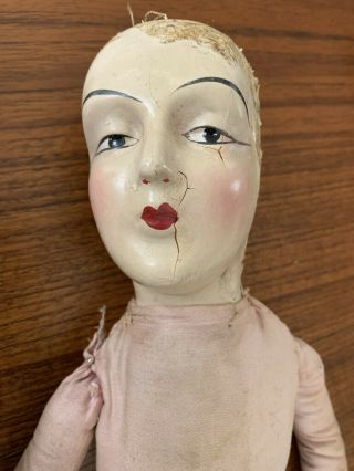 Antique 1910s Boudoir Doll With Cloth Body