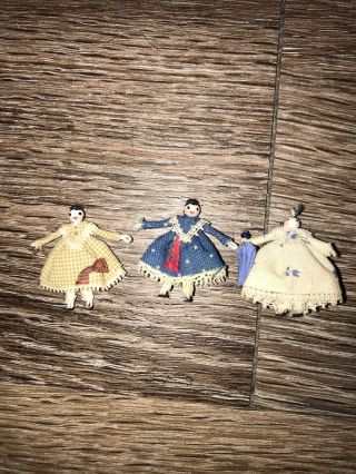 Vintage Rare Artisan Miniature Dollhouse Handmade Wire Bendy Baby Dolls
