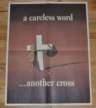 1943 Ww2 Era A Careless Word Another Cross Wwii Propaganda Poster