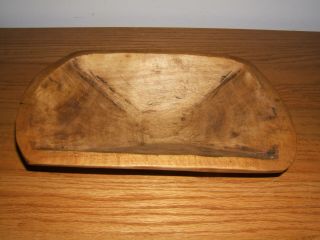 Vintage Primitive Hand Carved Wooden Bread Dough Bowl