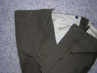 Ww2 Us Army Wool Field Pants Large Size,  Waist 34 Lenght 33