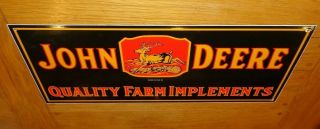 Vintage 1934 John Deere Farm Implements 23 " Porcelain Metal Gasoline & Oil Sign