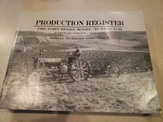 Production Register John Deere Model B Tractor Unstyled Version 1934 - 1938