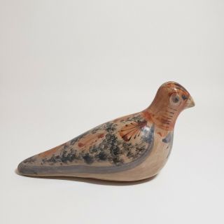 Vintage Tonala Mexican Pottery Folk Art Dove Pigeon Bird Hand Painted Ceramic 7 "