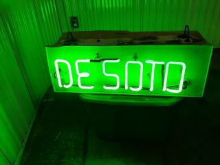 Vintage Neon Sign De Soto Automotive Sign Old Neon Electric Sign Transportation