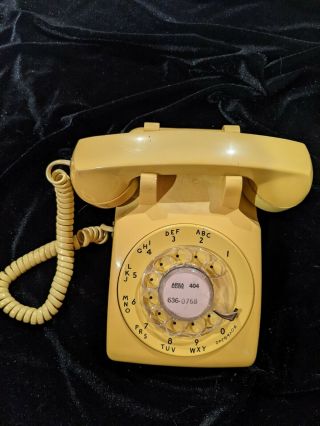 1970s Yellow Vintage At&t Western Electric Bell System Classic Rotary Phone