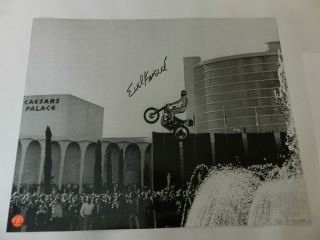Vintage Evel Knievel Autographed Photo - Authentic - Caesars Palace - Motorcycle