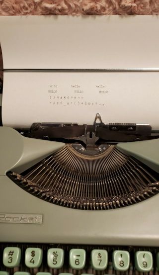 Hermes Rocket Portable Typewriter with case,  Made in Switzerland - Green 3