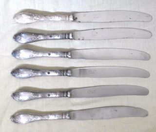 Set 6 - Vintage - Cutlery - Silver - Plate - Knives - Russian - Melchior Flatware Ussr Dinner