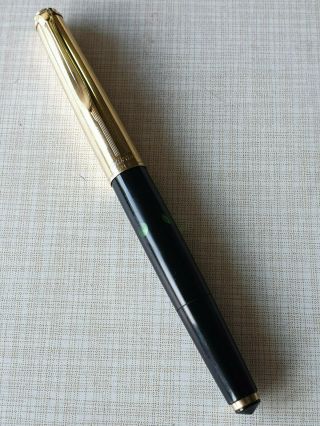 ⭐ Gorgeous Pelikan P1 Rolled Gold Doublé L Vint.  Fountain Pen14k Gold Obb Nib