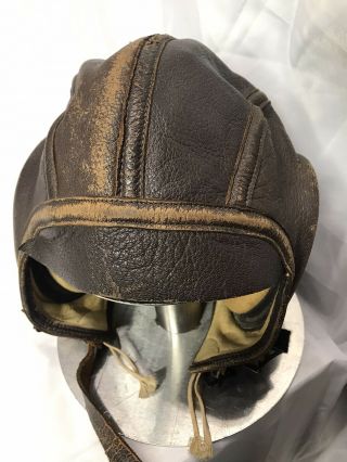 Ww2 Usn Us Navy Leather Flight Helmet Skull Cap N288s - 21428 Slote - Klein