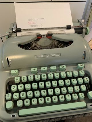 1962 Hermes 3000 Portable Typewriter Switzerland Case