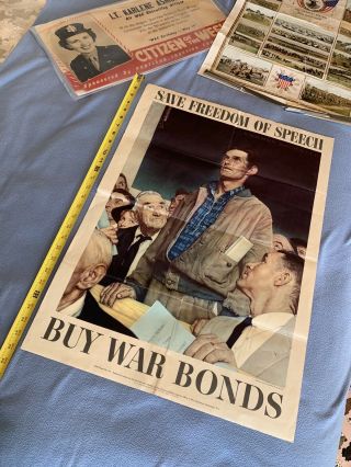 1943 Wwii Norman Rockwell Poster War Bond Drive