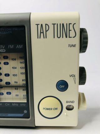 Sony Shower Tap Tunes AM FM Radio ICF - S76W Vintage TV Hi Low 4 Band Receiver 2