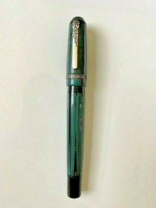 Marlen Maccvs 1997 Business Fountain Pen In Blue Ebonite,  18k Gold Nib,  Medium