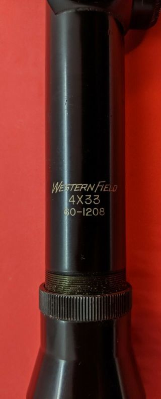 Vintage WesternField 4X33 Fine Crosshair Reticle Rifle Scope 2