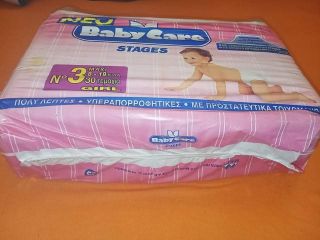 Vintage baby care stages no 3 girl 8 - 19kg 30 maxi plastic diapers 5
