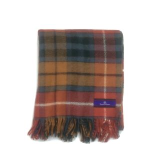 Prince Of Scots Tartan Plaid 100 Wool Throw Blanket 63.  5x54 Retail $250,