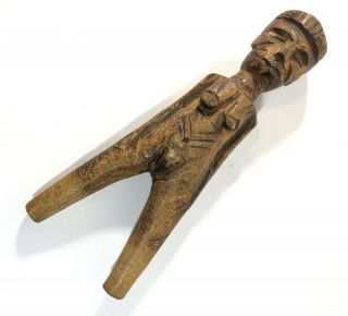 Old Early 20th C Erotic Lobi Wood Carved Slingshot From Burkina Faso African Art