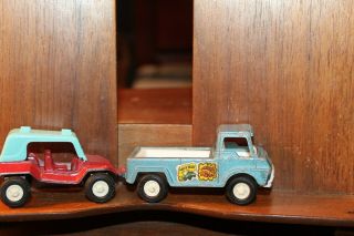 Vintage 1969 Tootsietoy Diecast Pickup Truck And Dune Buggy Wheelie Wagon