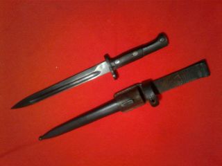 Wwii Yugoslavian Matched Numbers Bayonet With Leather Frog