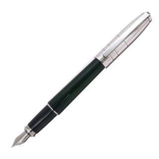 S - T - Dupont Fidelio Black Silver Nib 14k Gold / F - Fountain Pen 135mm 33g