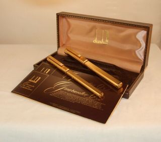Dunhill Gemline Dress Fountain Pen & Matching Ballpoint Pen Boxed Set - Near