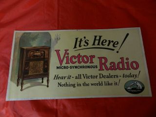 Vintage Advertising Sign / Poster - 1929 Rca Victor Radio Sign - Vintage Radio