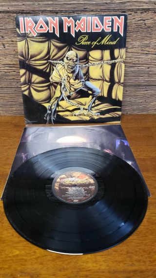 Vintage 1983 Iron Maiden 12 " Vinyl Record Lp " Piece Of Mind " Vg,  /ex Record Club
