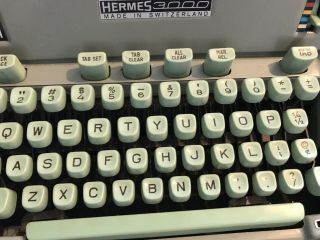 Vintage Paillard Hermes 3000 Portable Typewriter W/ Case