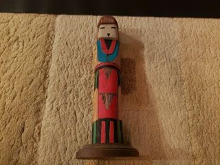 Unique Vintage Hopi Native American Kachina Doll Wood Carved Signed Artist Red