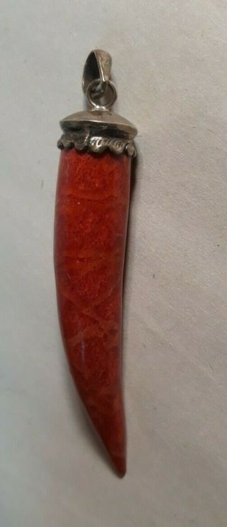 Vintage Red Jalapeno Sterling Silver Pendant/Charm??♨️ 2 3/4 
