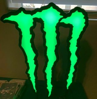 Monster Energy Led Neon Sign Bar Decor Mancave " Unlock The Vault " 13 X 9