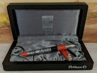 Pelikan M710 Toledo Red With Sterling Silver 925 Trim & Ef 18c Nib Fountain Pen