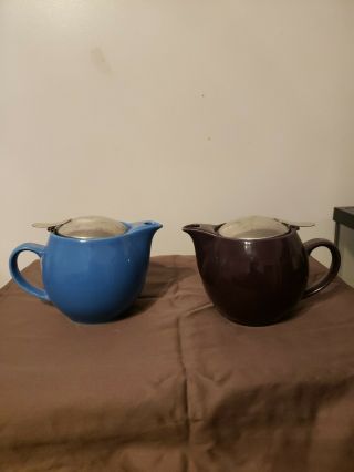 Vintage Japanese Tea Pots Blue and Purple BEEHOUSE Japan 2