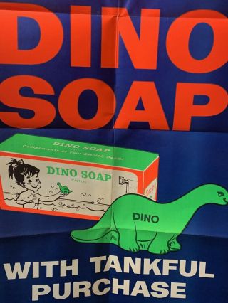 Vintage Sinclair Dino Soap Poster Well Preserved 44”x 28” 2