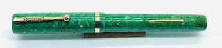 Sheaffer Oversize Lifetime Flattop Fountain Pen 1920s,  Spectacular Jade Color