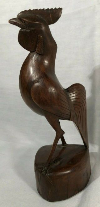 Vintage Hand Carved Ironwood Rooster Mid - Century Modern 12 " Tall