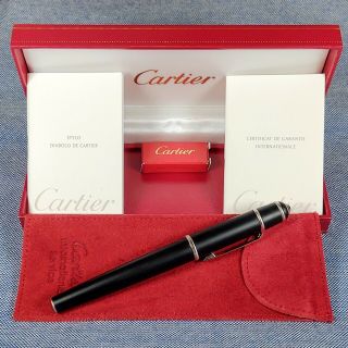 Cartier Diabolo Matte Black Fountain Pen W/ Palladium,  18k Fine Nib - All Papers