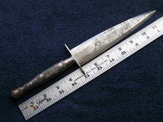 Large Wwii Vintage Theater Made Combat Knife Dagger Stiletto Trench Art C - Handle