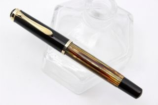 Pelikan Gunther Wagner 400 - Fountain Pen - Tortoise Brown Striped Celluloid - 50 