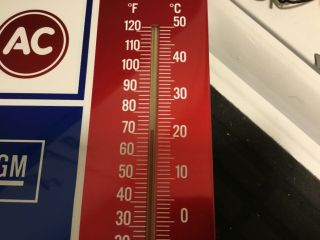 Vintage GM AC Delco General Motors Metal Auto Thermometer Sign Rare 3