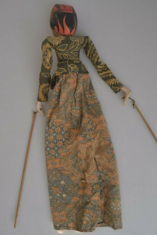 Indonesian Puppet Wayang Golek Carved Wood Stick Doll Hand Painted 20 